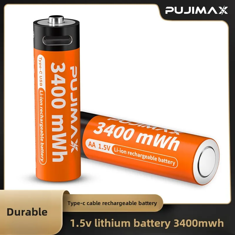 USB Rechargeable 1.5V No. 5 High Capacity Lithium Battery 3400mWh with NCM Anode Material Fingerprint Lock Toy 14500 Storage