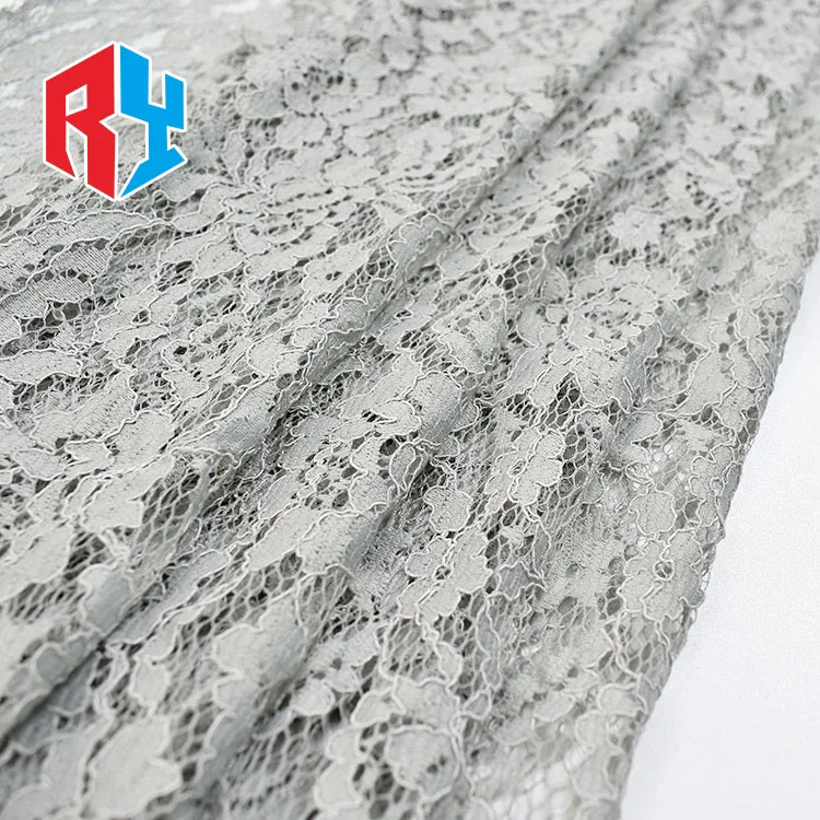 2024 high quality wholesale lace embroidery tulle grey lace fabric for unique clothing