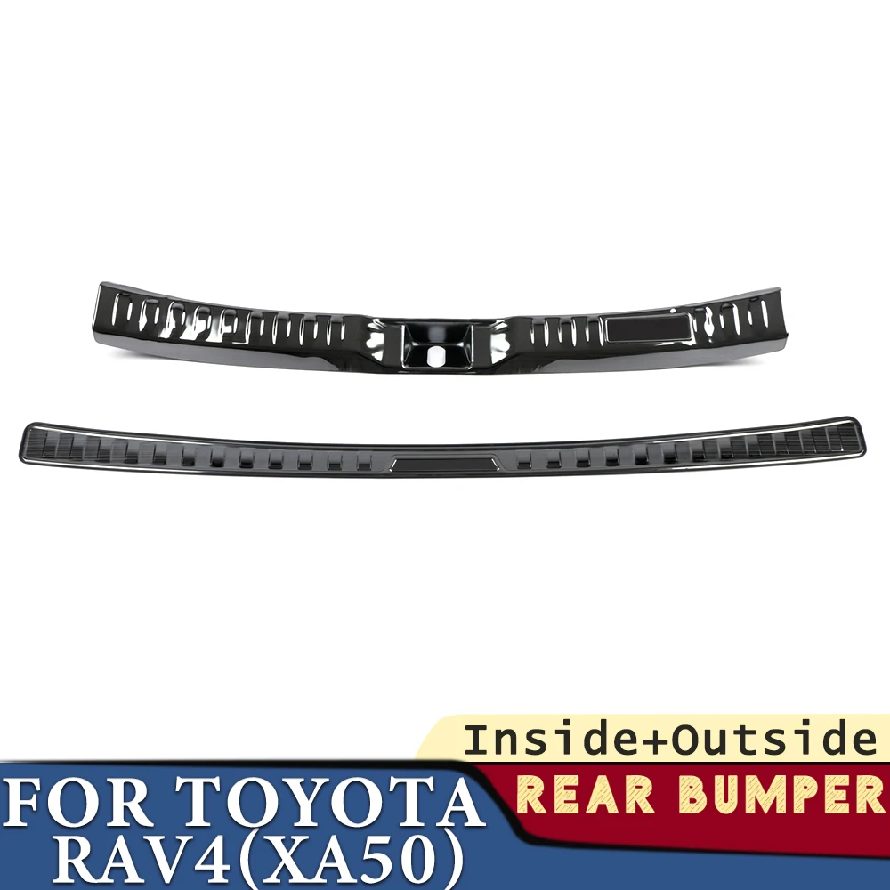 Trunk Bumper for Toyota RAV4 XA50 2019-2024 Car Accessories Stainless Rear Fender Protector Sill Pad Cover Sticker Decoration
