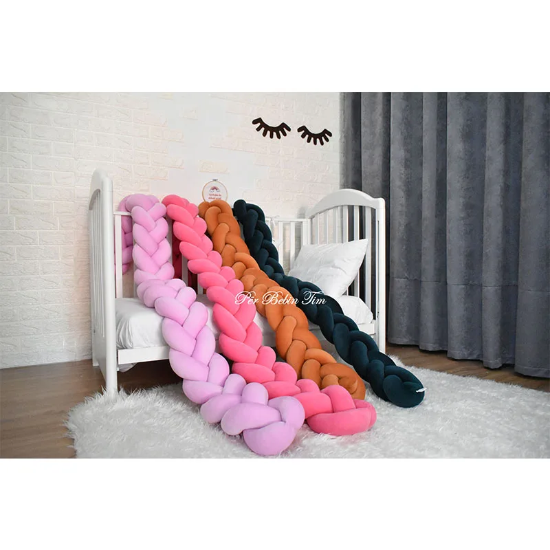 
Braided crib bumper velvet material nordic knot pillows approx. 20 cm height highest quality polyester fiber fille 