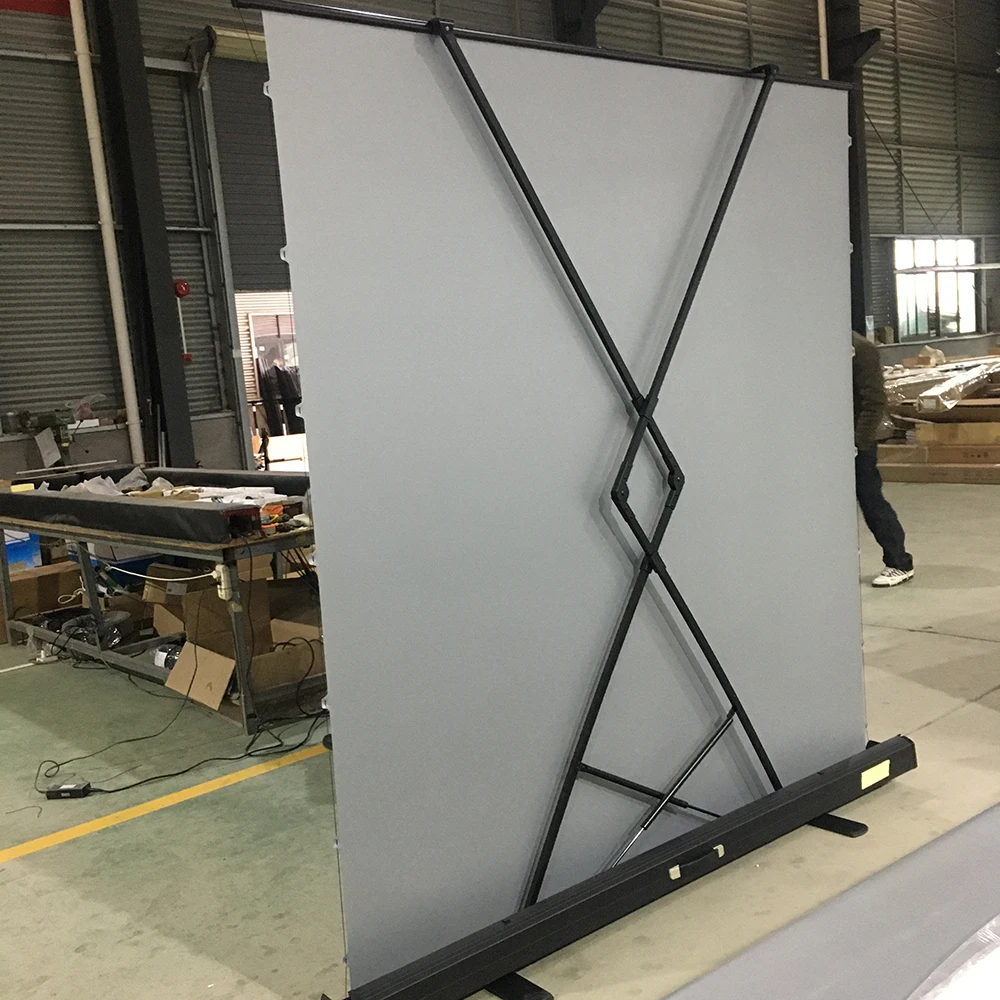 XJK 100inch 16:9  Floor-up projection screen  Pull Up Alr Projection Screen With The black Crystal For The 3d 4k Projector