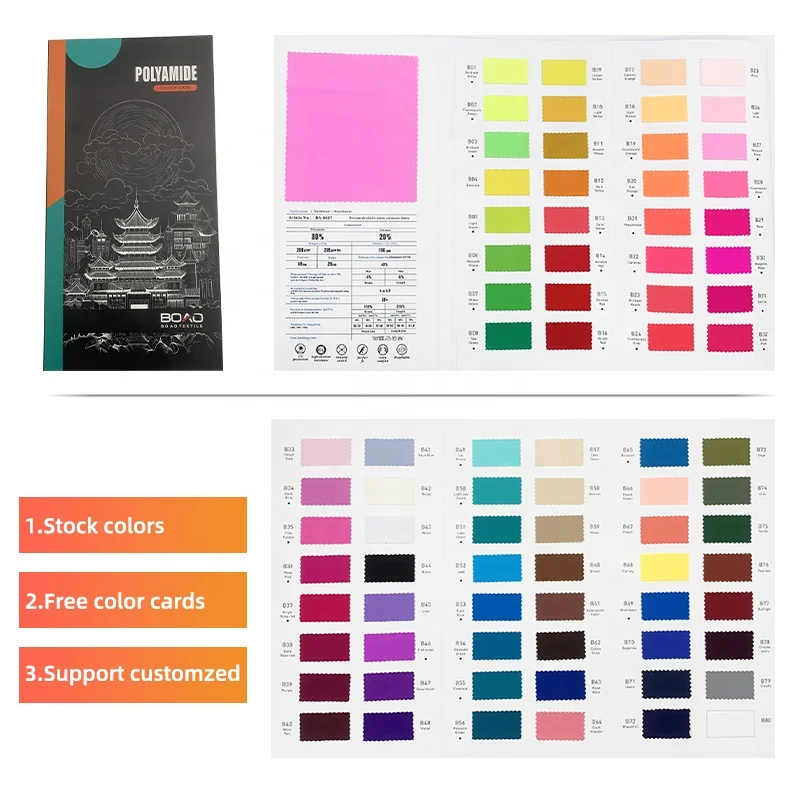 NO MOQ stock matte plain solid color 4 way stretch polyamide nylon spandex fabric for underwear bikini swimwear fabric