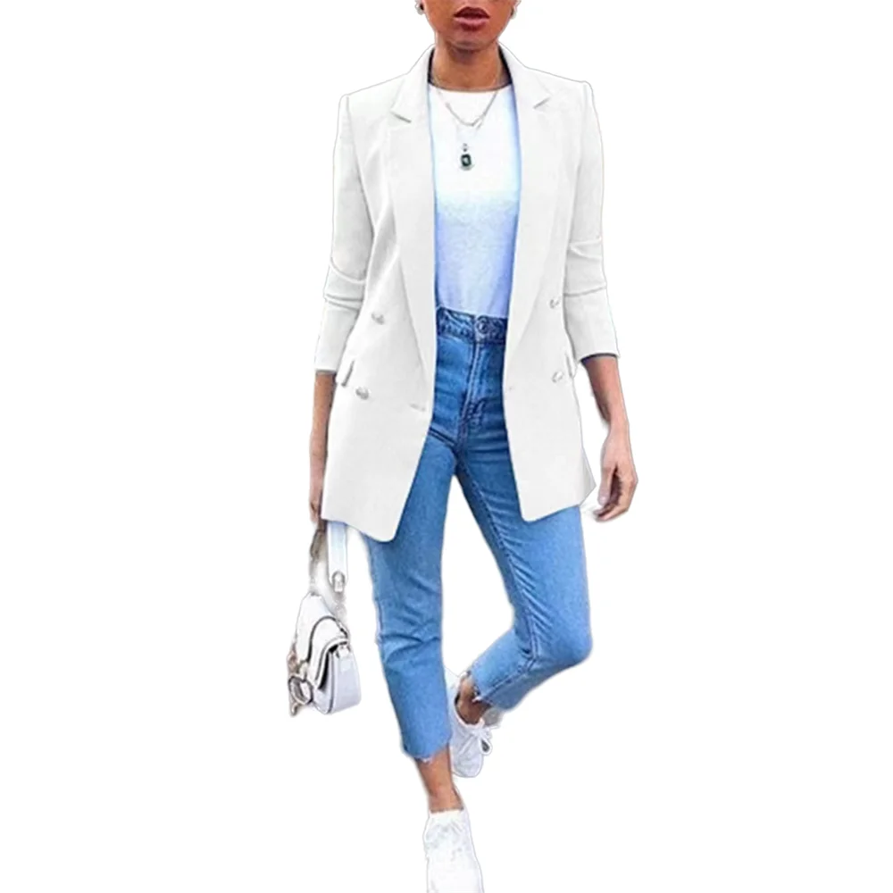 Wholesale Autumn Chic Blazer Fashion Office Blazers Lady Suit Coat Outerwear Tops Plus Size Blazer Jackets Women Coats