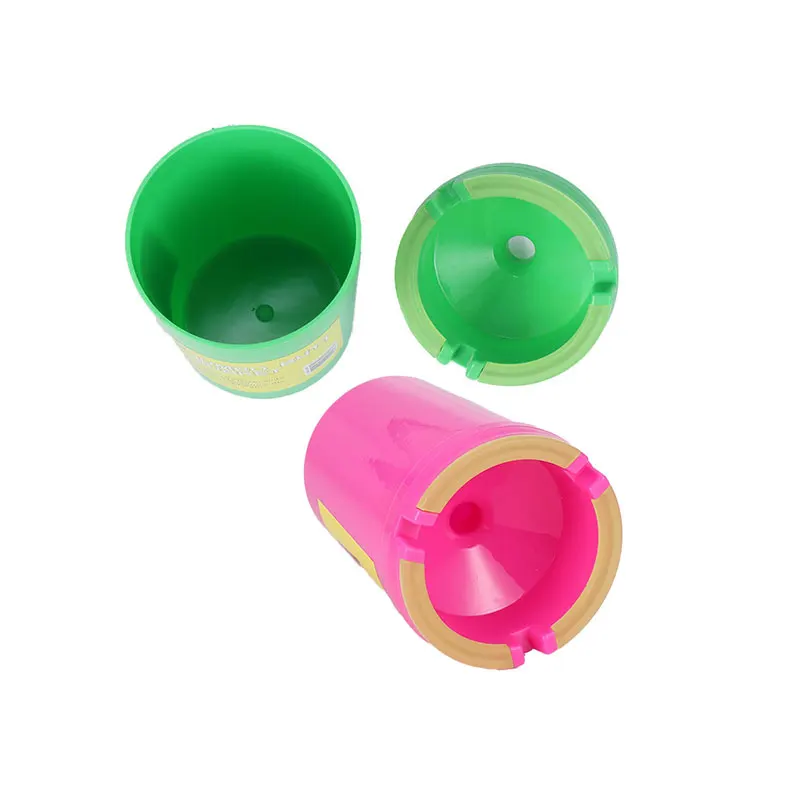 Factory Stock Wholesale Customizable Logo ABS Ash Tray Multi-Color Mixed Plastic Luminous Car Ashtray