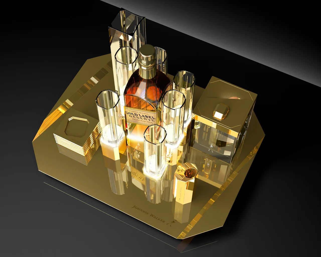 Fashionable Acrylic Plastic Led Light Bottle Holder Bar Wine Bottle Store Display