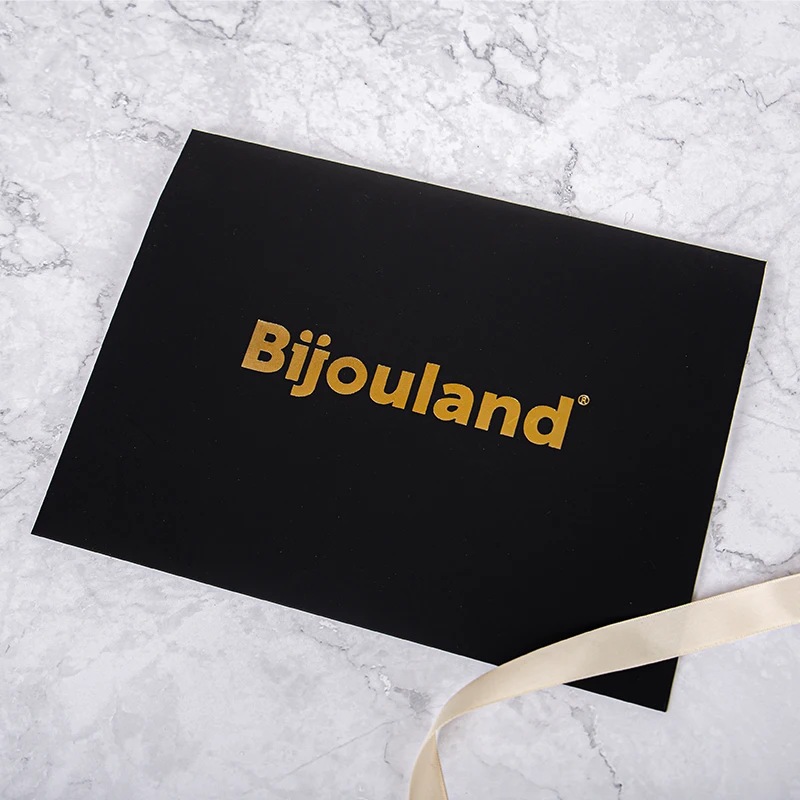 Manufacturer Custom Black Soft Touch Paper Envelope Packaging With Gold Foil Stamping