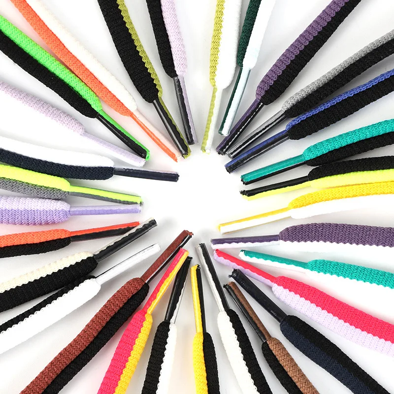 Macaron Small White AJ1 Casual Shoelace Two-Color Mandarin Duck Flat round Laces Wholesale Stock
