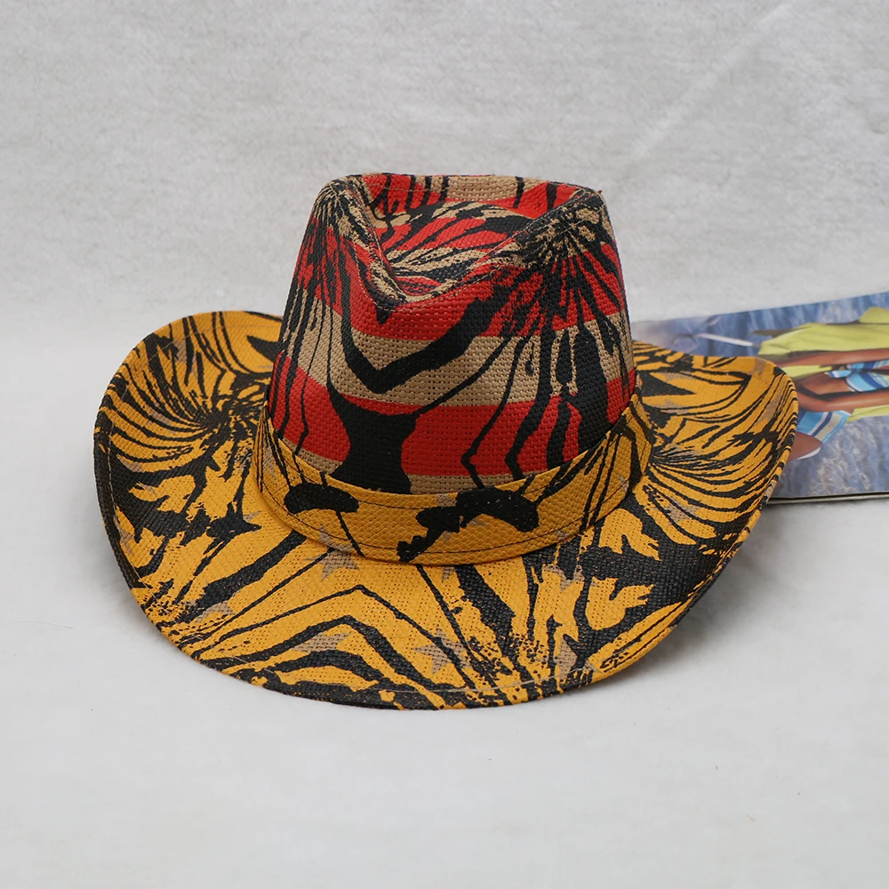 Custom American Flag Stars Liberty Hat Classic Summer Sunhat Western Cowboy Hat For Men Boys Kids