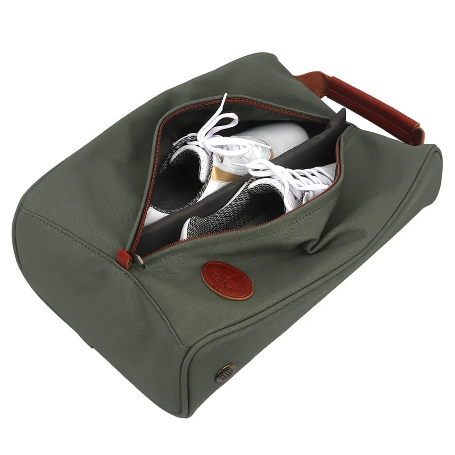 Canvas leather travel Golf Shoes Bag