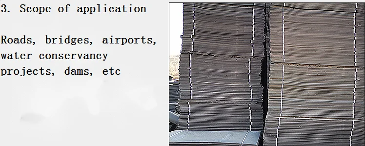 Expansion  bitumen board joint filler in construction