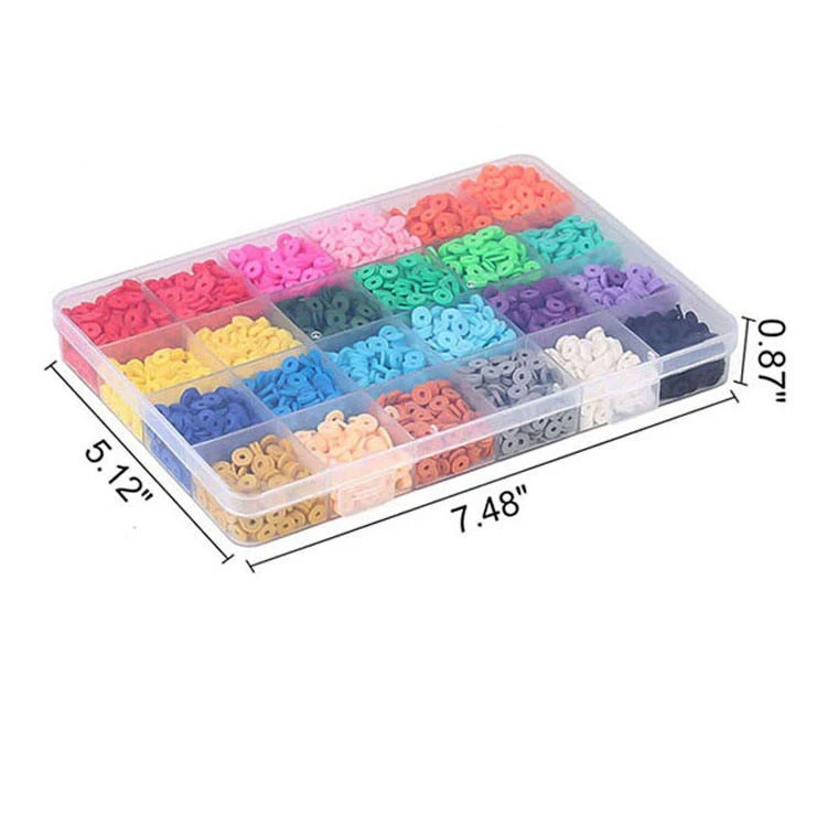 African Vinyl Disc Beads 5040Pcs Flat Round 6mm Heishi Bracelets DIY Clay Beads Polymer Jewelry Kit