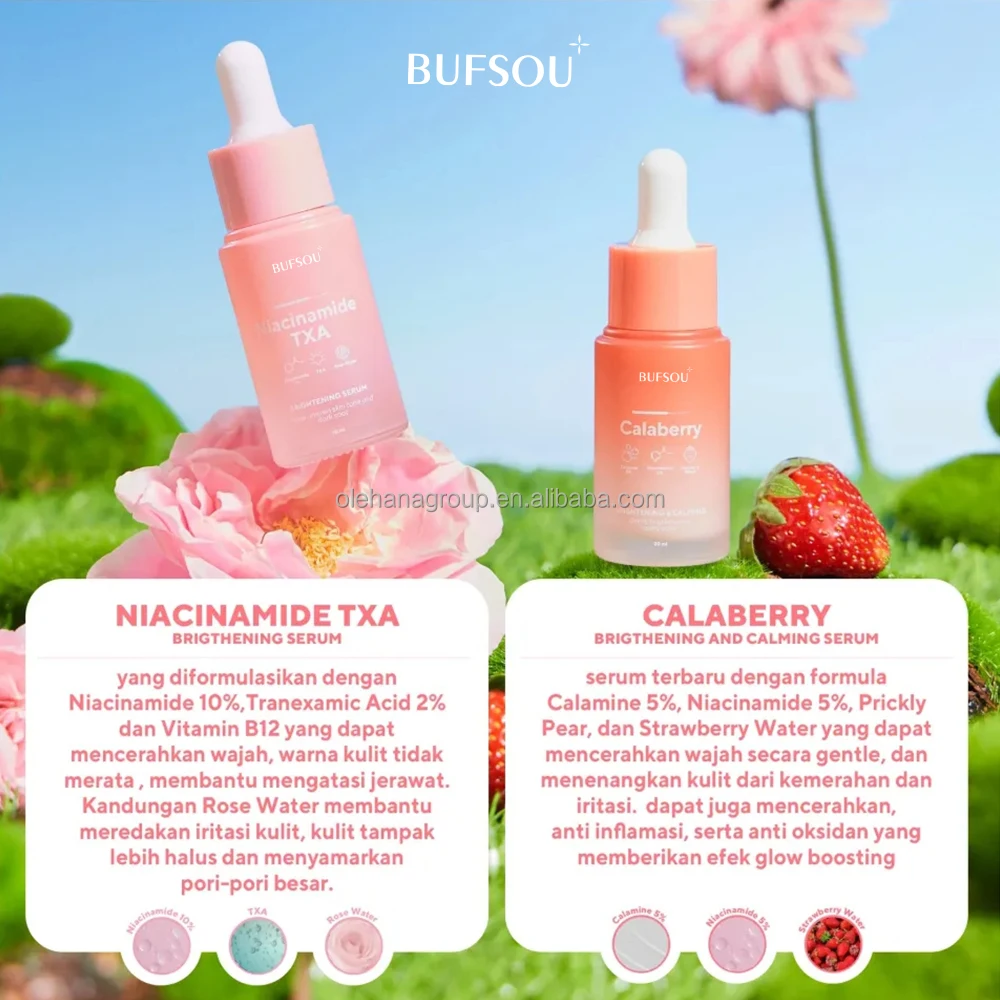 Private Label Korean Skincare Anti Aging Hyaluronic Acid Niacinamide Vitamin C E Skin Care Face Serum Facial Whitening Serum