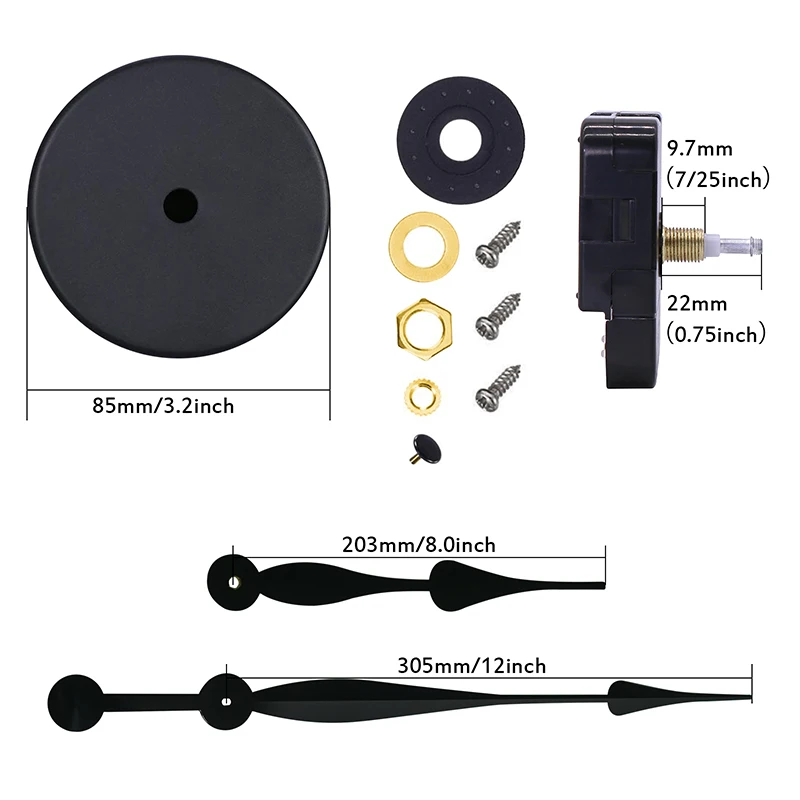 3D Sticker Wall Clock Diy Clock Kits Accessories High Torque Watch Movement Long Large Clock Hands Mechanisms for Home Decor