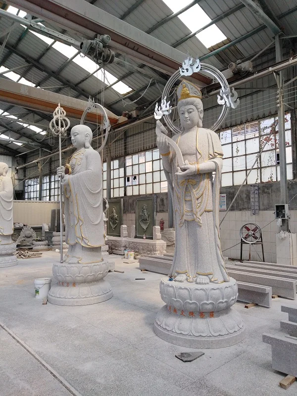 Grey Granite Large Garden Buddha Statues For Sale, Statue Of Kwan Yin