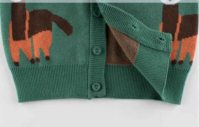 Custom Baby Knitted Clothes Autumn Winter Alpaca Pattern Kids Boys Girls Winter Knitted Cardigan