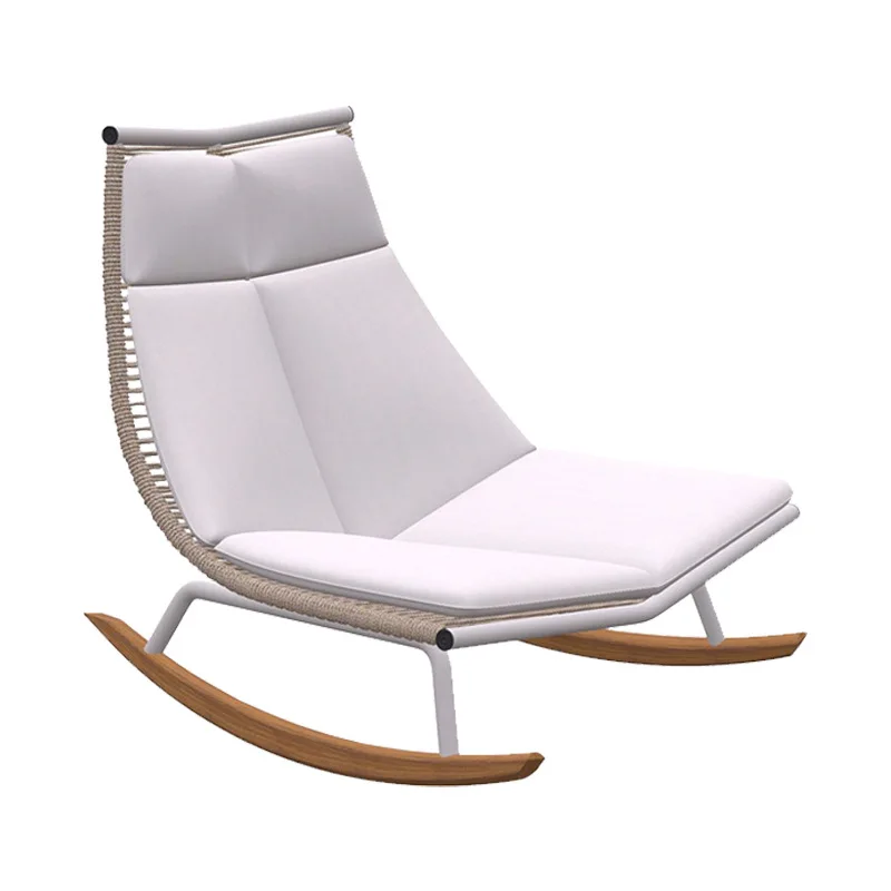 Scandinavian Outdoor Patio Leisure Chair Rattan Rocking Chair