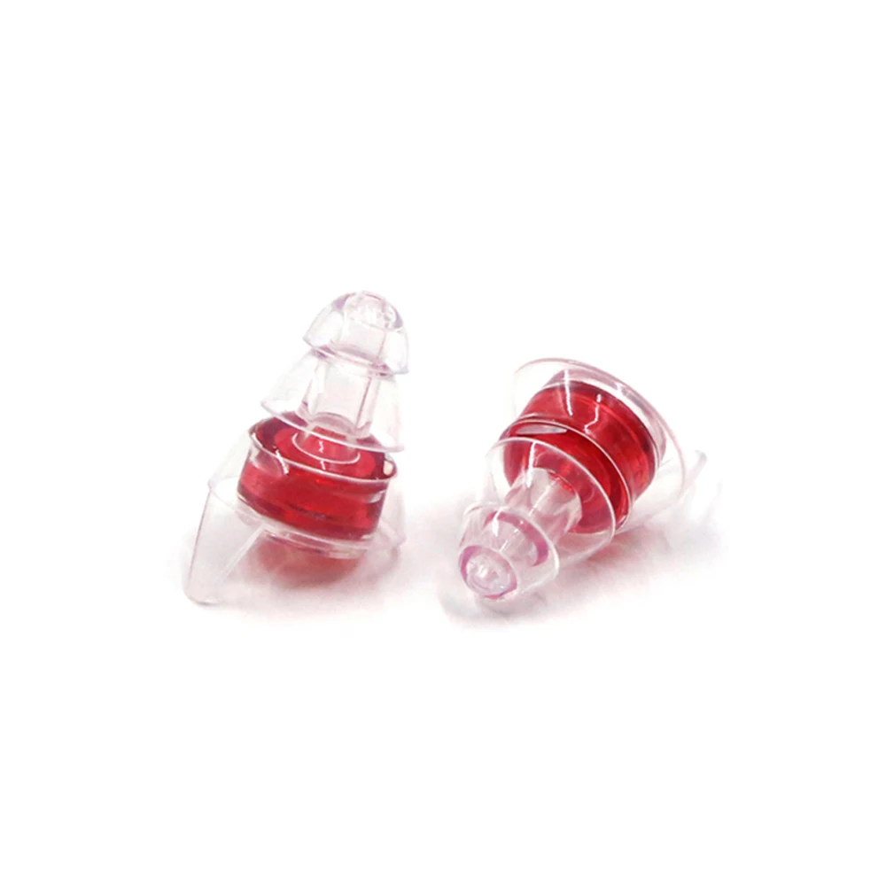 Fluid silicon rubber musician filter earplugs with metal tube