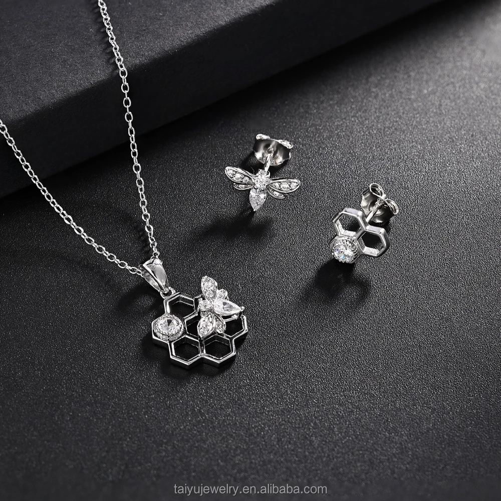 Милые серьги в виде медовой пчелы с серебряным 925