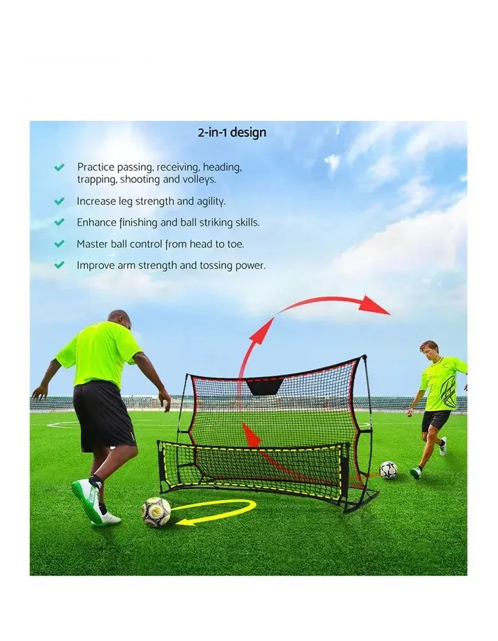 2-in-1 Soccer Training Equipment -Portable Soccer Rebounder, Dual Side for Team or Solo Soccer Training