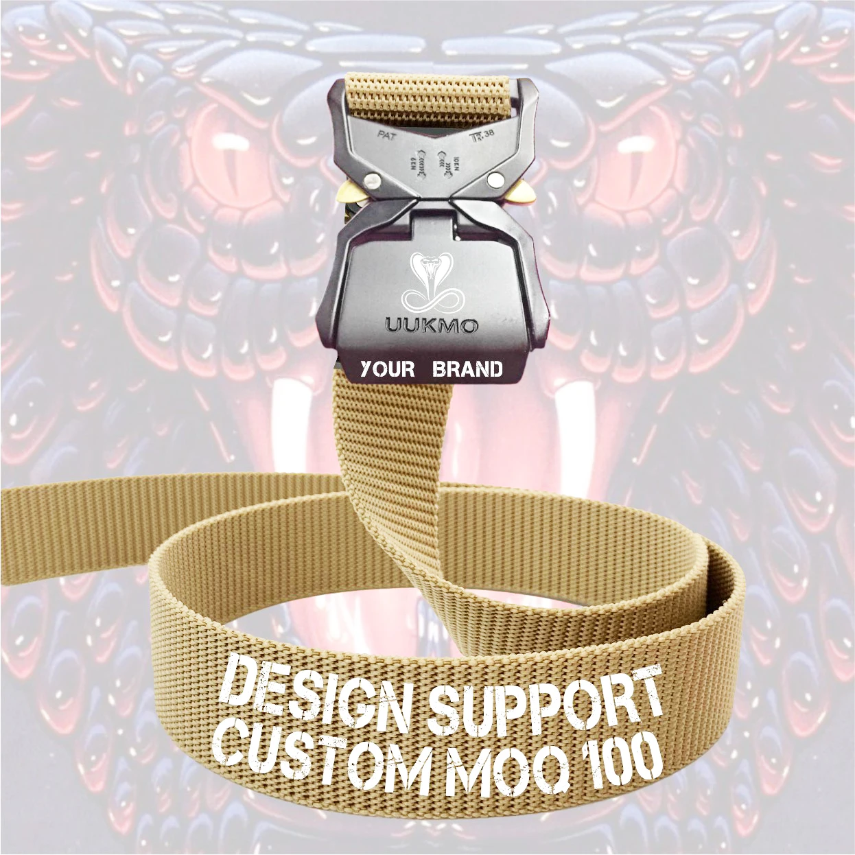 Customize Heavy Duty Military Hiking 1.5' Rigger Edc Nylon Web Tactical Belt With Quick Release Buckle