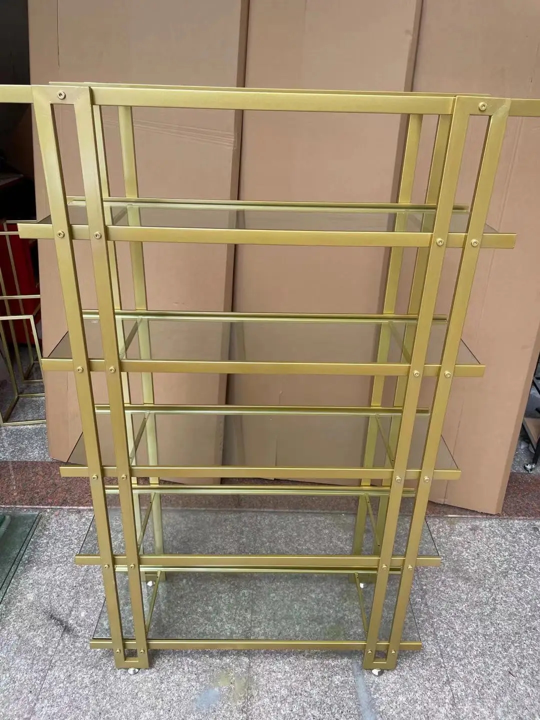Hottest Easy to assemble 6 layers of metal Floor-standing shelf Display stand Wine rack home shops Storage shelf Display stand