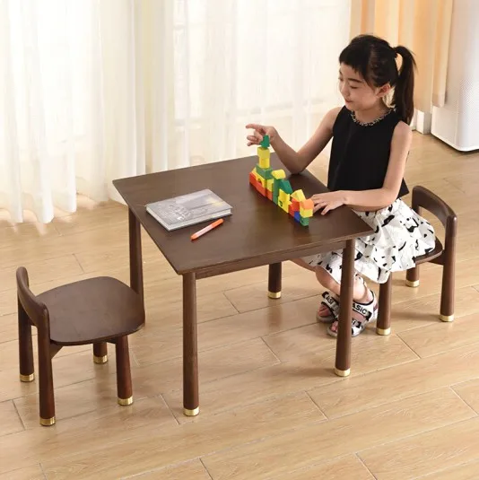 Small solid wood dining table set simple household learning chair learning game table