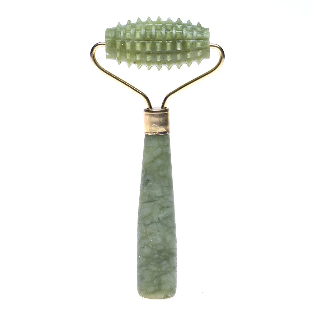 Dual Head Facial Slim Massage Roller Jade Face Slimming Body Head Neck Massage Tools Nature Face Sliming Spike Roller