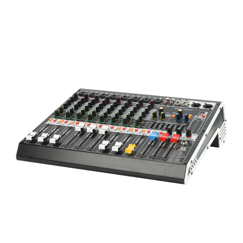 TEBO низкая цена 8 каналов dj контроллер аудио микшер микширование звука 99dsp USB с buletees для студии