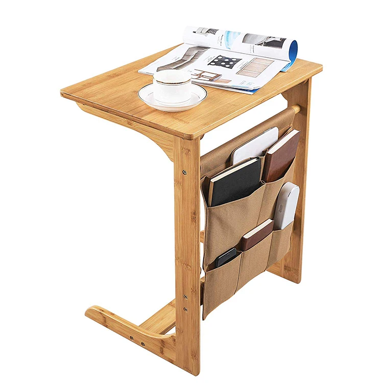 Removable Side High Quality Bamboo Bed Side Table