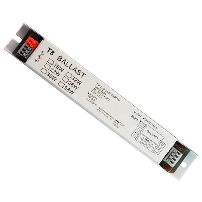 
220-240V AC 2x36W Wide Voltage T8 Electronic Ballast Fluorescent Lamp Ballasts 