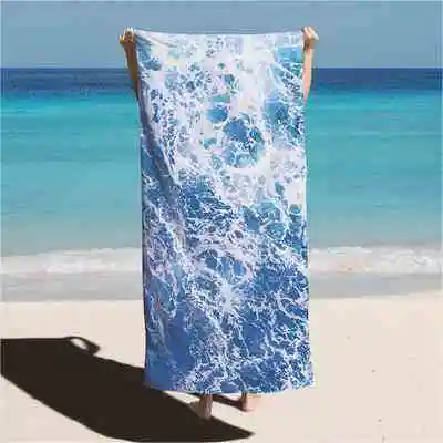 Wholesale Printed Mass Sale 3D Custom LOGO Sand Free Beach Towel Quick Dry Large Size Beach Towel