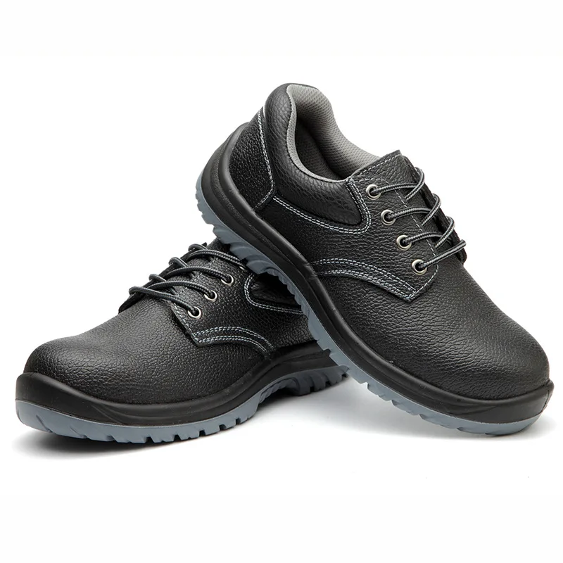PU labor protection safety shoes anti-hit anti-stab steel work shoes protective shoes cowhide manufacturers customization