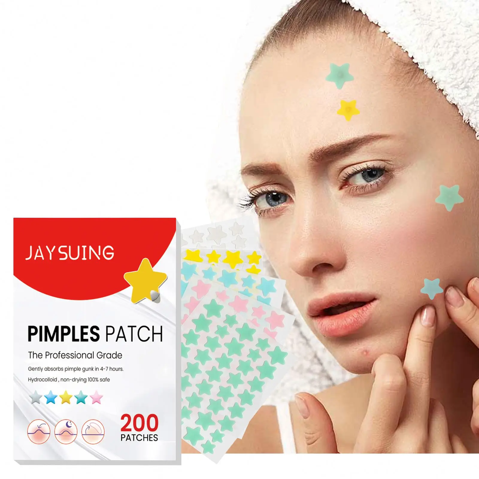 Customized Private Label Acne Patch Hyaluronic Acid Crystal Face-Specific Herbal Ingredients Witch Hazel Tea Tree Oil Sheet