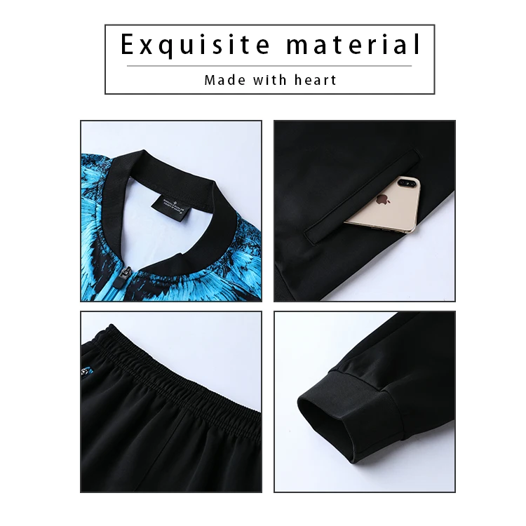 High Quality Team Training Sweater Suit Factory Men Football Track Suit Soccer