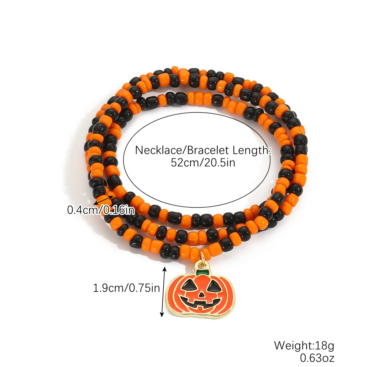 Bracelet set Amazon Rice Beads Orange Pumpkin Skull Pendant Halloween bracelet