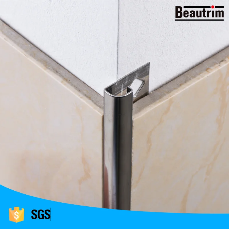 Beautrim Round shaped stainless steel 304  profiles ceramic tile decorative edgings are used at the corner
