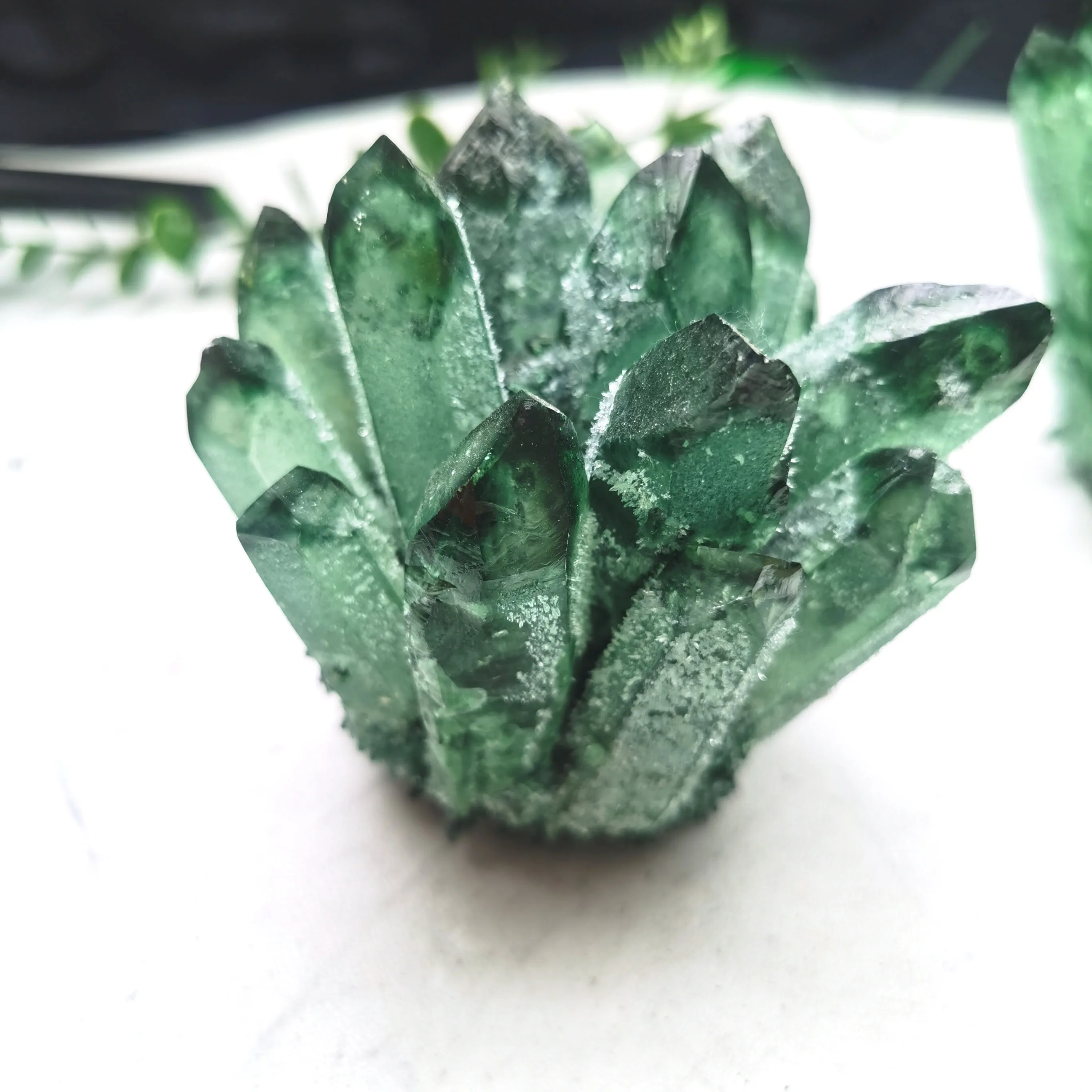 Wholesale Natural Healing Quartz Green Phantom Quartz Cluster Raw Crystal Cluster For Home Decor Gift