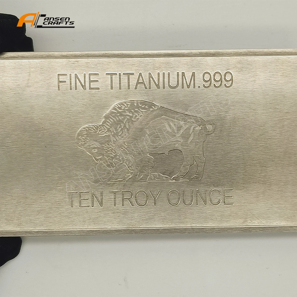 Metal Art Display 10 Troy Ounce .999 America Buffalo 10 oz Titanium Bullion Ingot Pack with an Opp bag for School Use