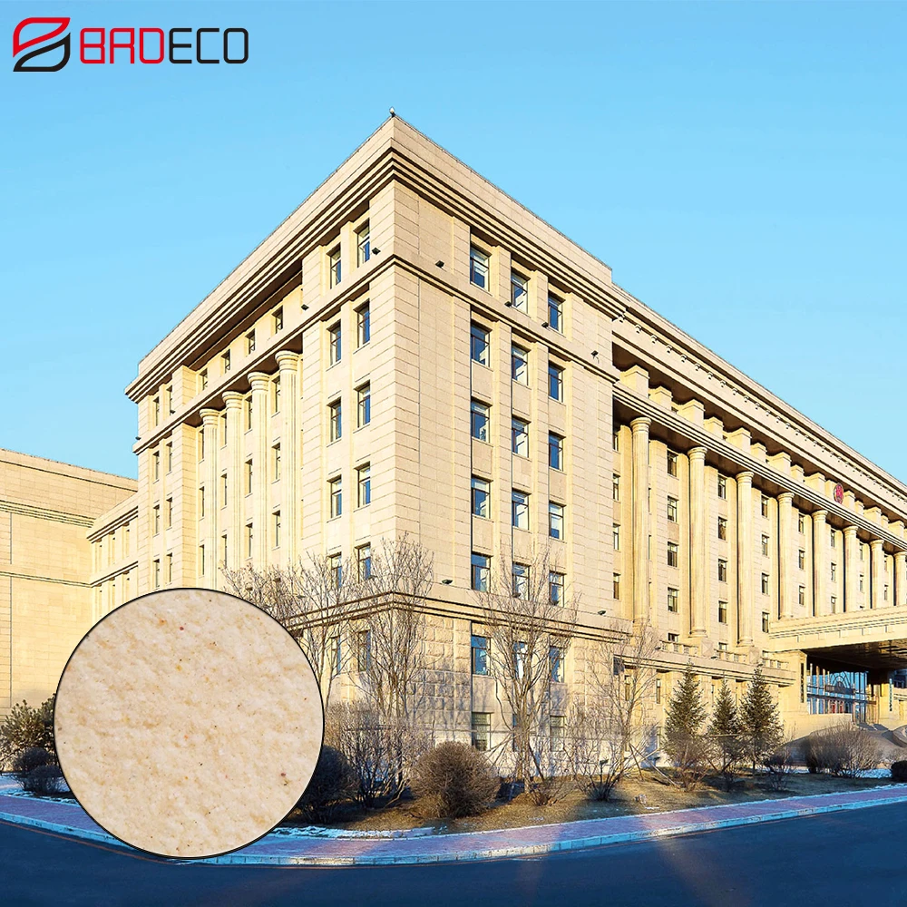 Высококачественная наружная настенная краска из настоящего камня BRD цветная на заказ