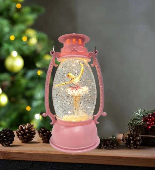 Musical Home Decor Mini Ornament Nutcracker Ballerina Snow Globe Christmas Lantern