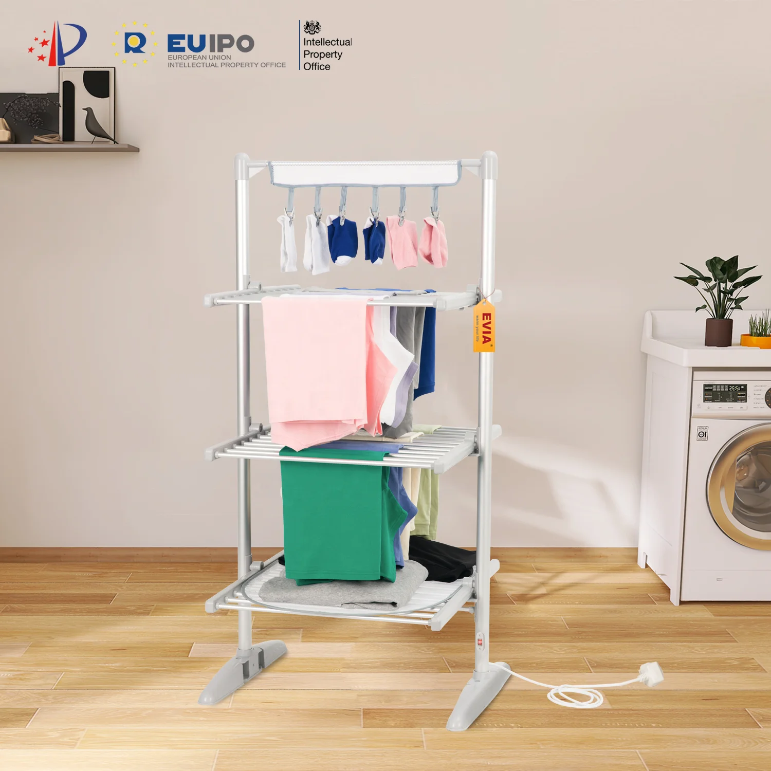 EVIA 300W Electric Heated Folding Dryer Airer For Clothes