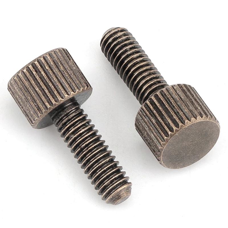 Bronze Single Head Knurled Hand Screws Cylindrical Head Hand Screw Manually Tightened Bolts Small Flat Head Adjusting Bolt