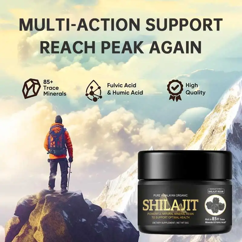 Gold Grade 100% Pure Himalayan Shilajit with Fulvic Acid 85 Trace Minerals Complex for Energy Immune Support