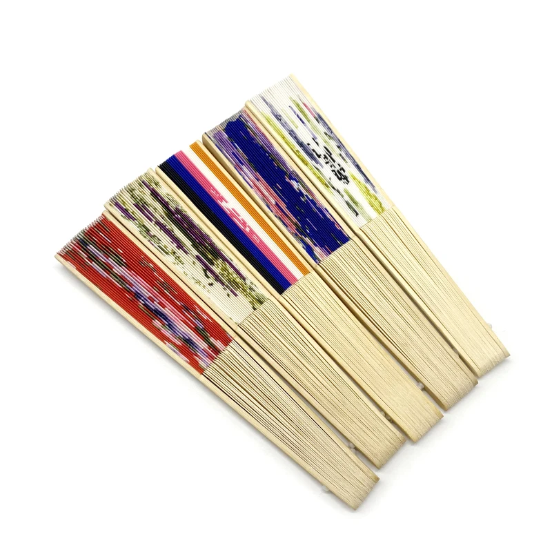 High quality  Personalized Print Engrave Wedding Favor Silk Fan Customized Name Cloth Hand Fan Wedding Gift