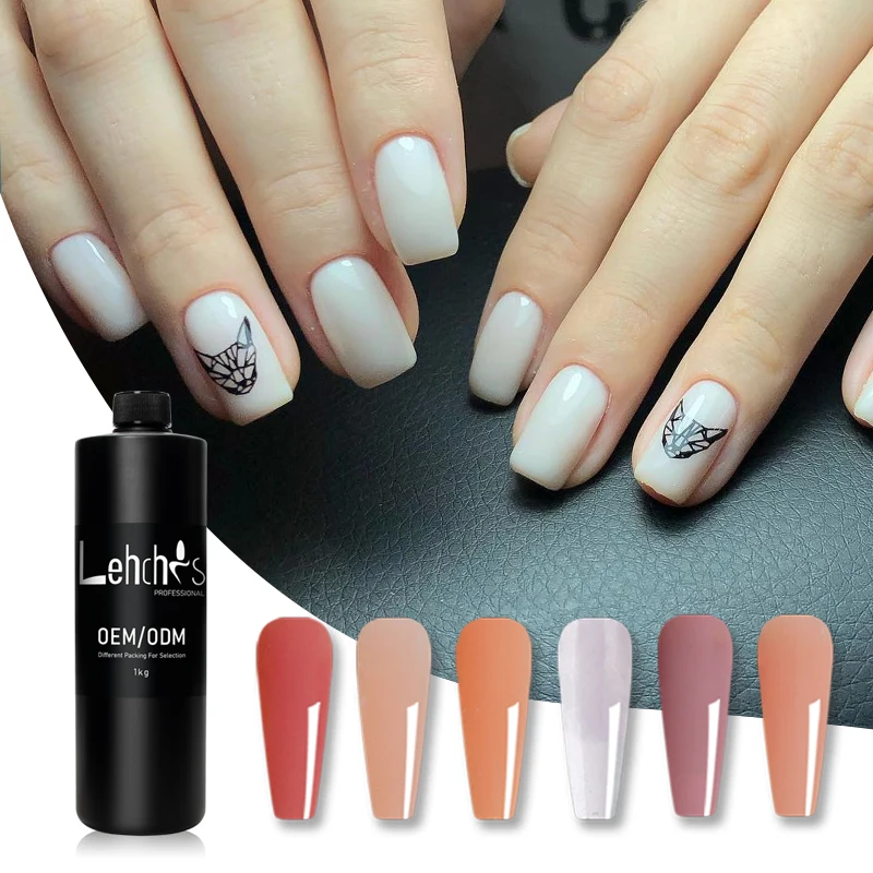 Pink Nude Color Clear Private Label Custom Soak off Liquid UV Builder 1kg Soft Building Gel Nail Extension in a Bottle