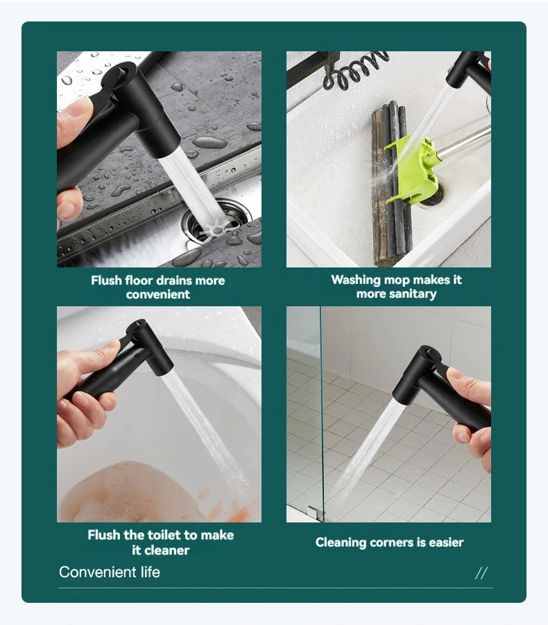 Hot Style Portable Wall Hung Handheld 304 Stainless Steel Bidet Sprayer Set for Toilet