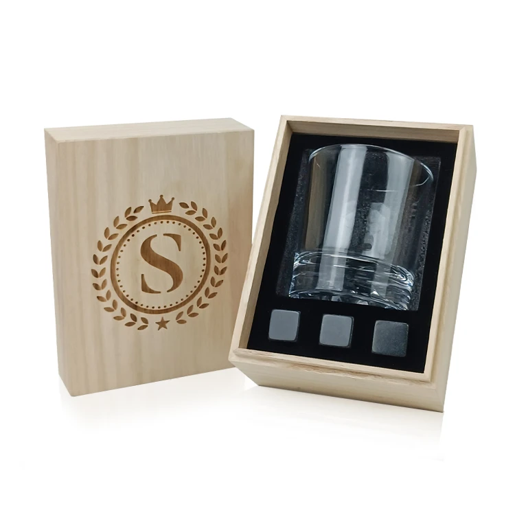 Высокое качество персонализированные хрустальные горы виски очки Подарочный набор с камень на День отца