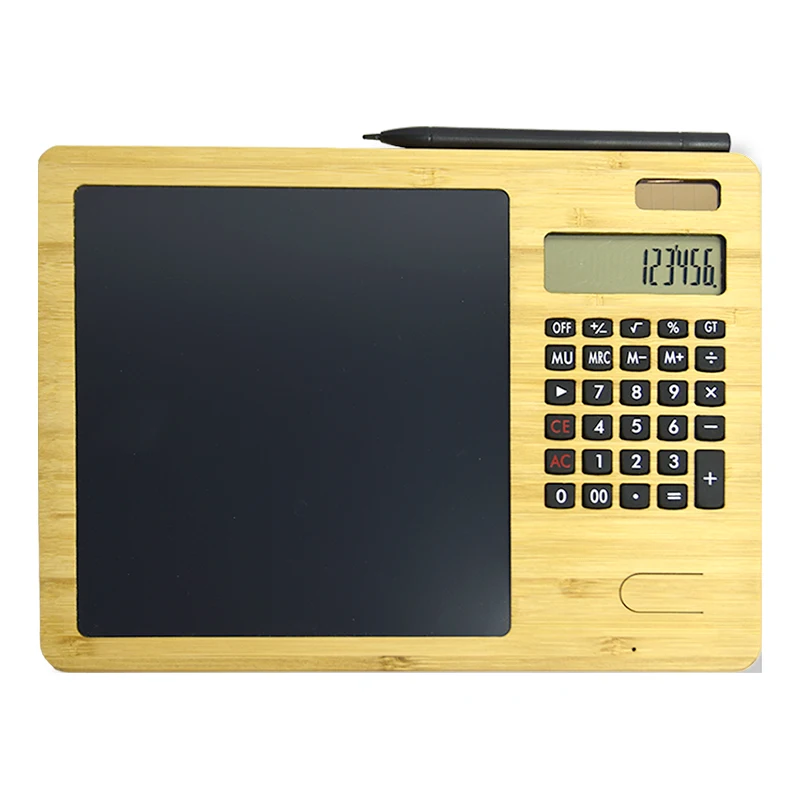 Creative products Environmental friendly Bamboo calculator LCD writing tablet