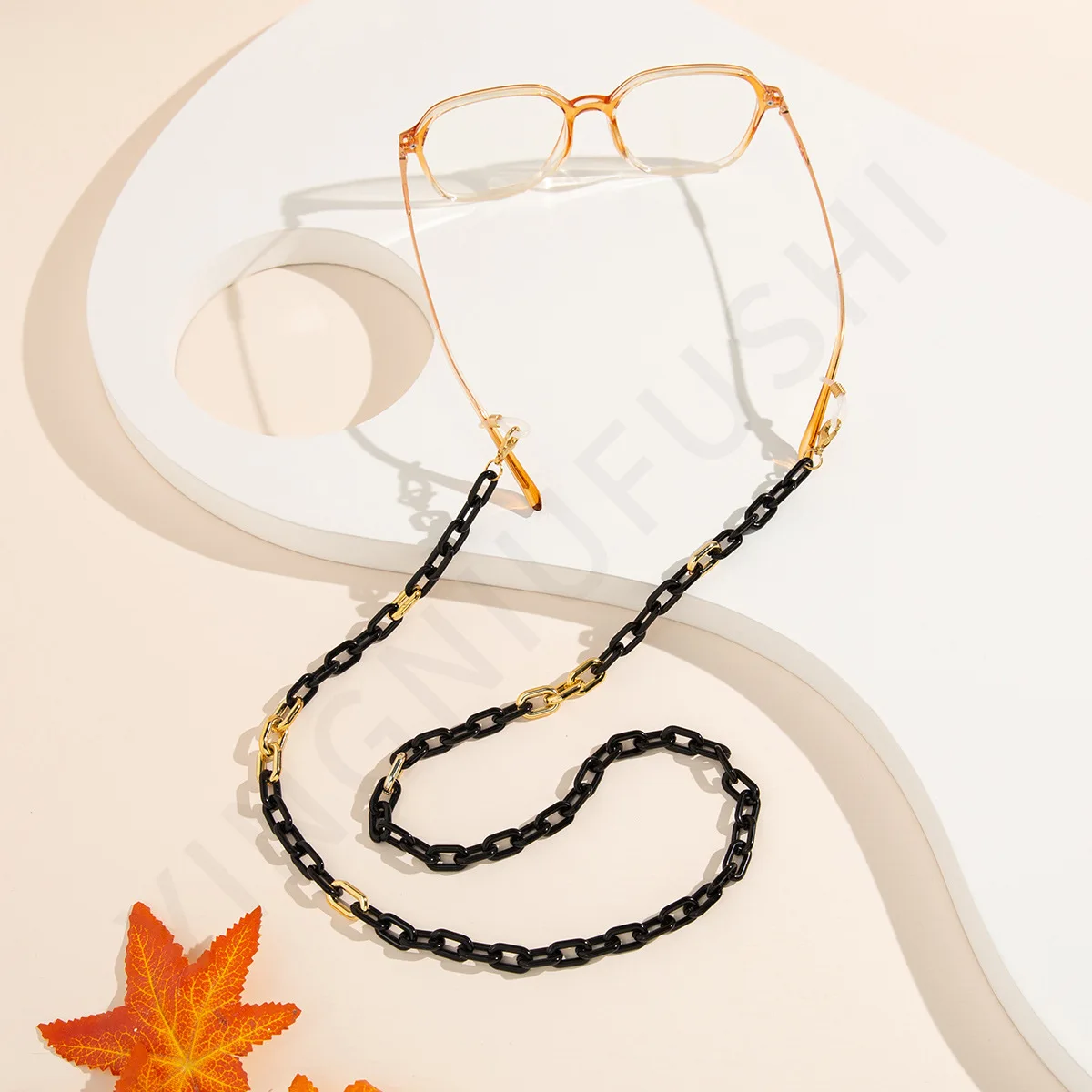 Цепочки для защиты очков от потери мужские и женские шнурок с черной акриловой пряжкой держатель