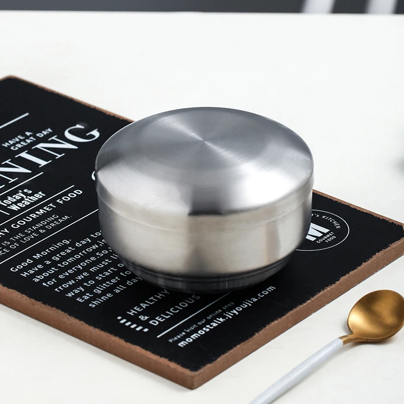 Fruit Mixing Metal Serving Soup Silver Stainless Steel Korean Gold Rice Bowl with lid cover